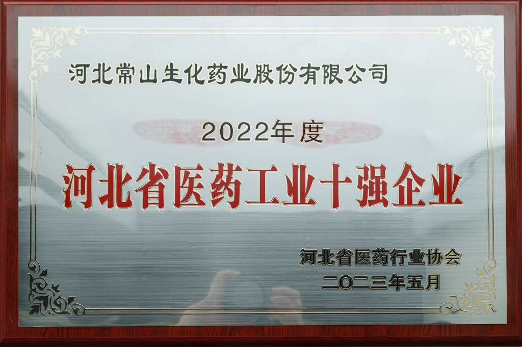 6008集团官方网站药业荣获“河北省医药工业十强企业”